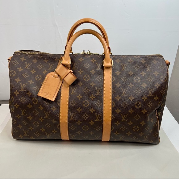 Louis Vuitton Keepall 45 Monogram Coated Canvas Travel Bag Duffle Weekender - Picture 3 of 14